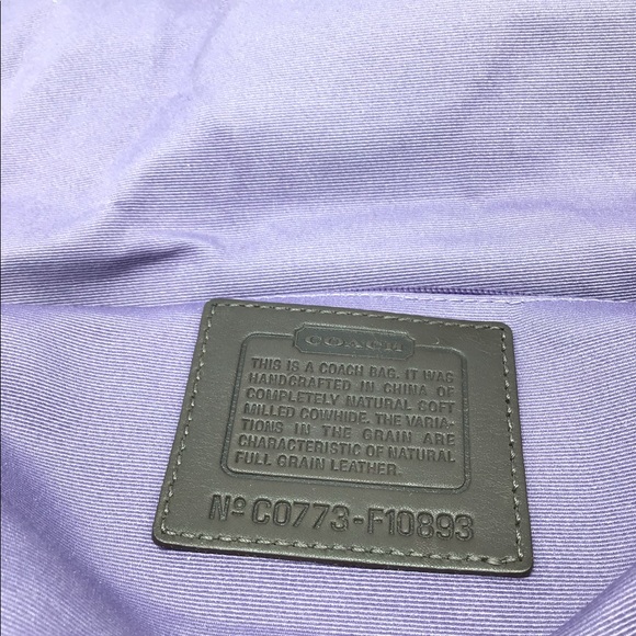 COACH Chelsea C0773-F10893 brown pebbled leather shoulder bag, purple inside. - Picture 10 of 16